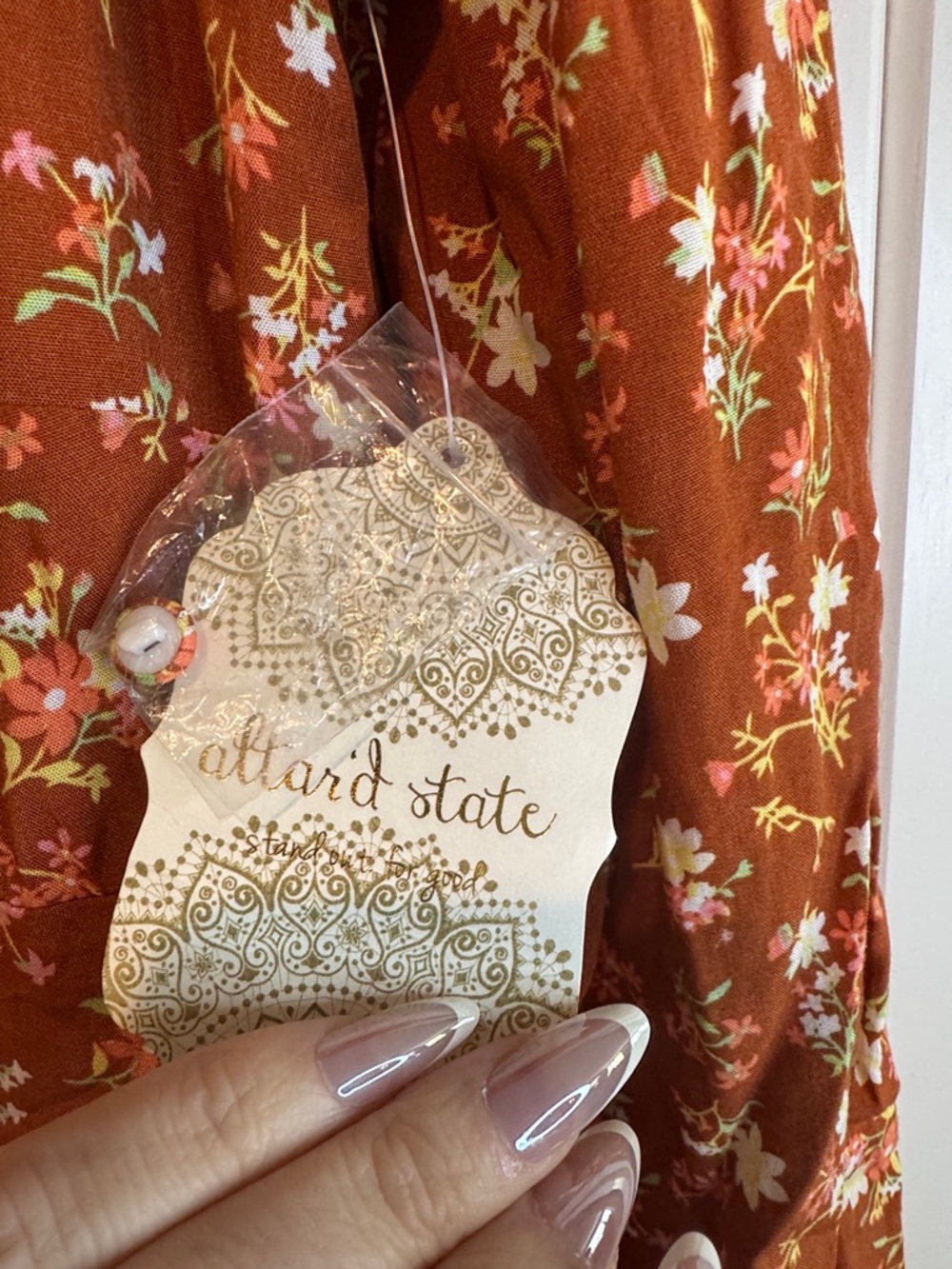 Altar'd State Rust Floral Mini Dress - Picture 4 of 6